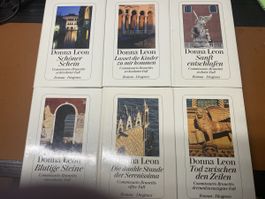 Donna Leon 6 Romane Commissario Brunetti guter Zustand