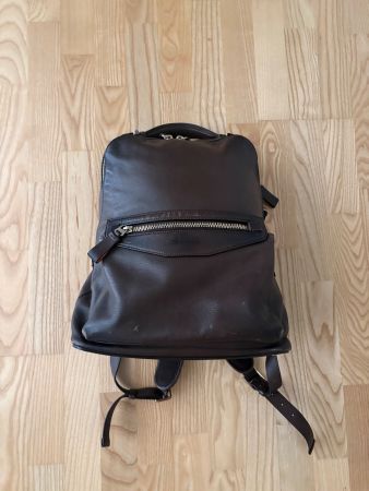 Santoni Double Buckle Leder Rucksack Braun – Vintage