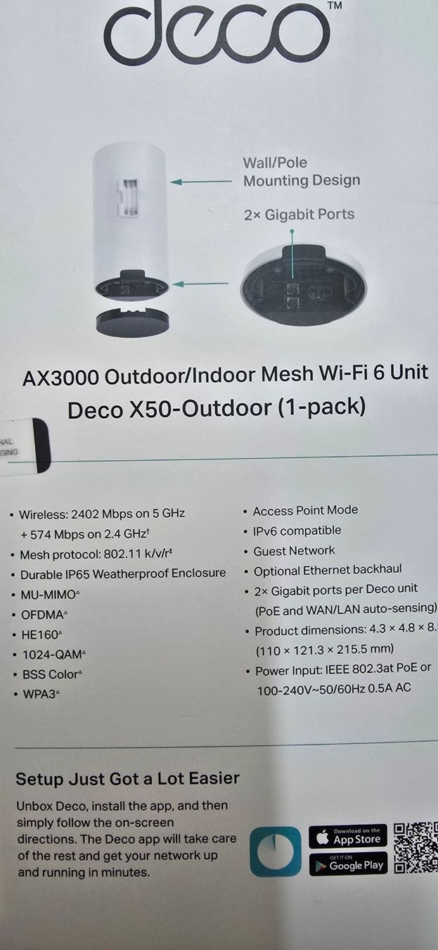 TP-Link Wlan: TP-Link Deco AX3000 Mesh Wi-Fi 6 1 Pack – Gebraucht aus Werthenstein von rz85 1