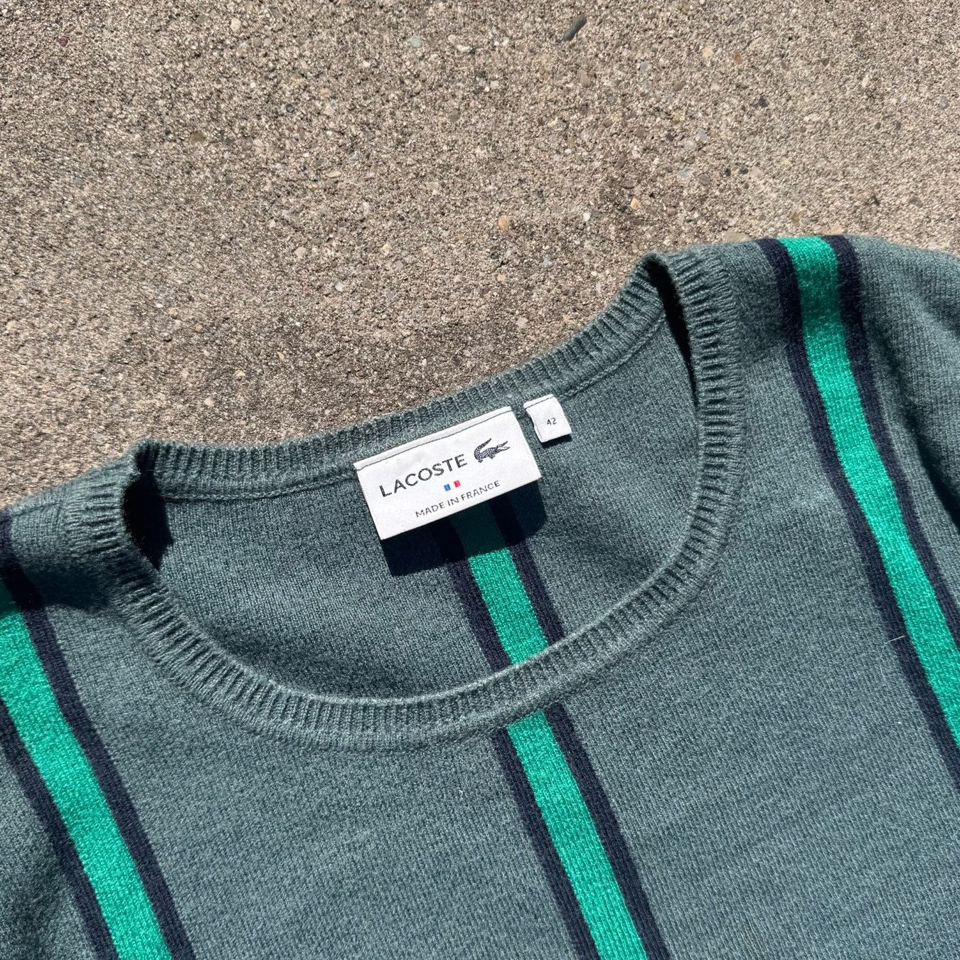 Lacoste Maglioni & Felpe: Lacoste green striped sweatshirt – Usato da St. Gallen venduto da sourced_limited 1