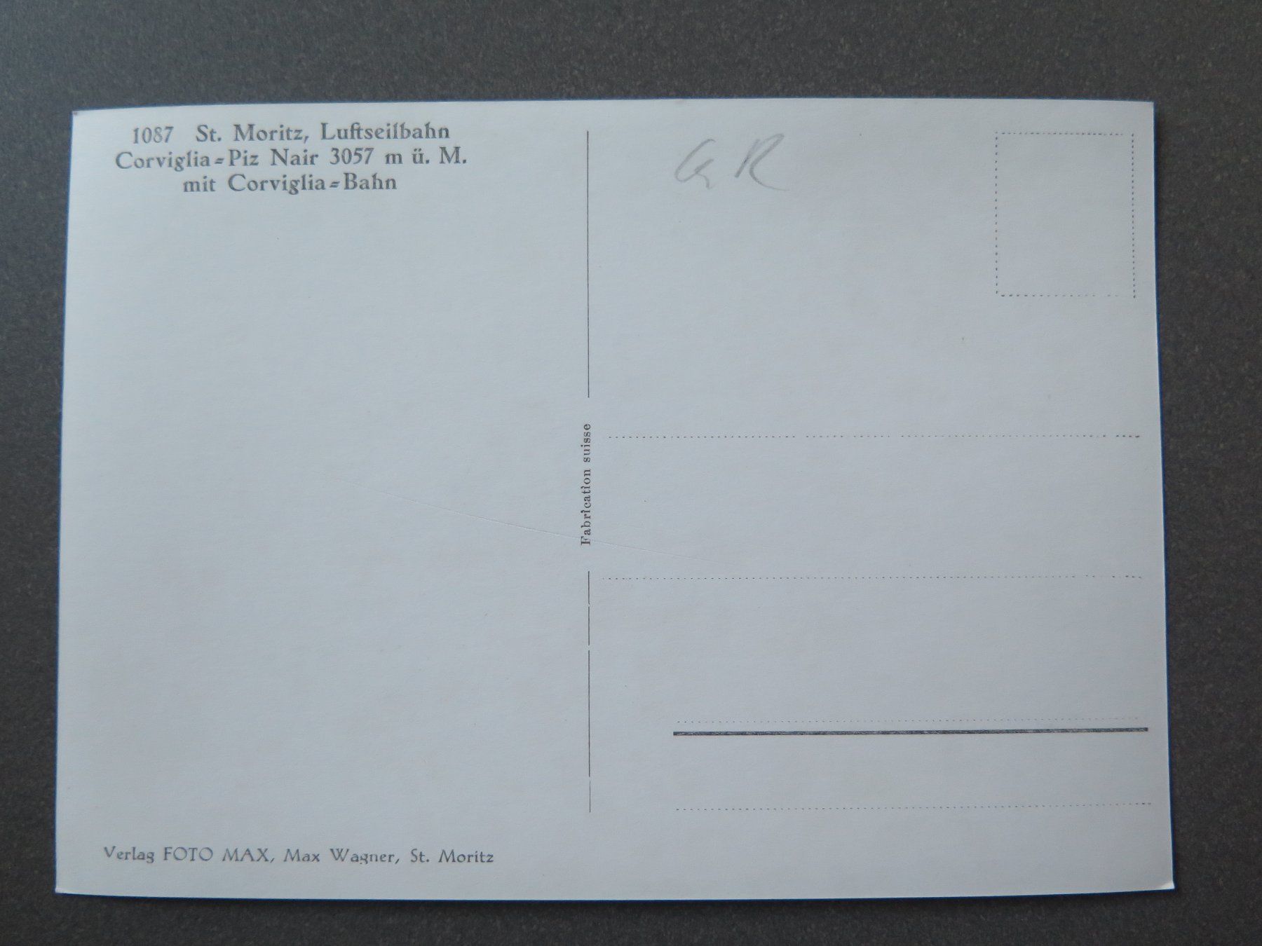 Cartoline postali: ST. MORITZ - LUFTSEILBAHN CORVIGLIA-PIZ NAIR – Usato da Wittenbach venduto da lipasal 1
