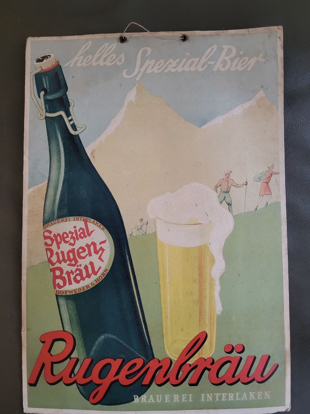 Insegne: Schild Rugenbräu-Plakat, helles Bier Interlaken – Usato da nunningen venduto da mic_88k2