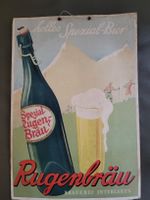 Schild Rugenbräu-Plakat, helles Bier Interlaken