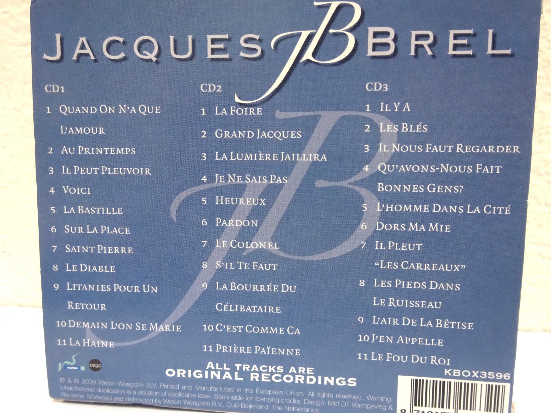 CD: Jacques Brel - CD Box - 3 CDs – Usato da Zofingen venduto da Justizia_01 1