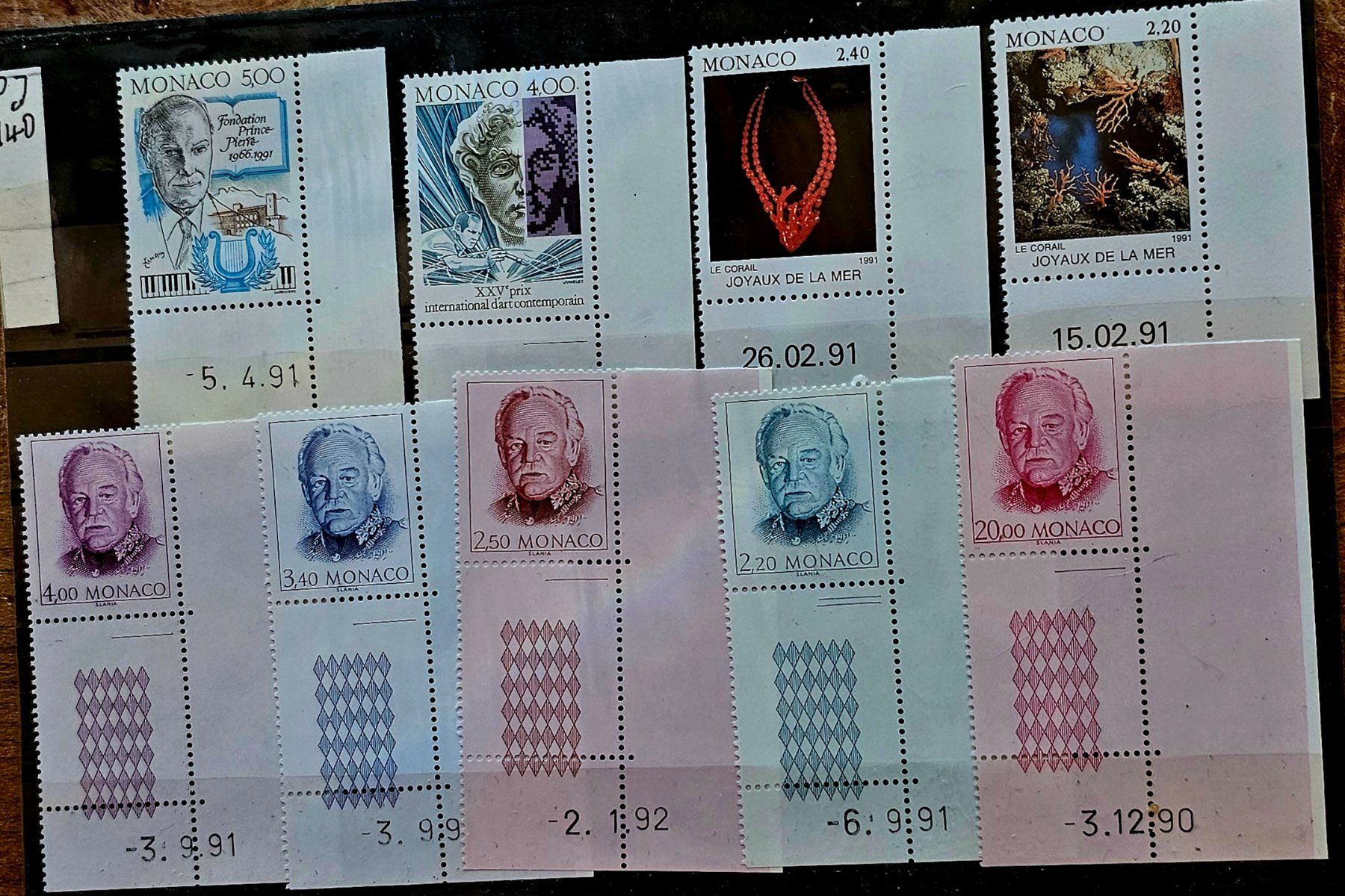 Tutti i francobolli: MONACO   Coins datés **, 1990-91 – Nuovo (secondo la descrizione) da Les Valettes venduto da Nuba1