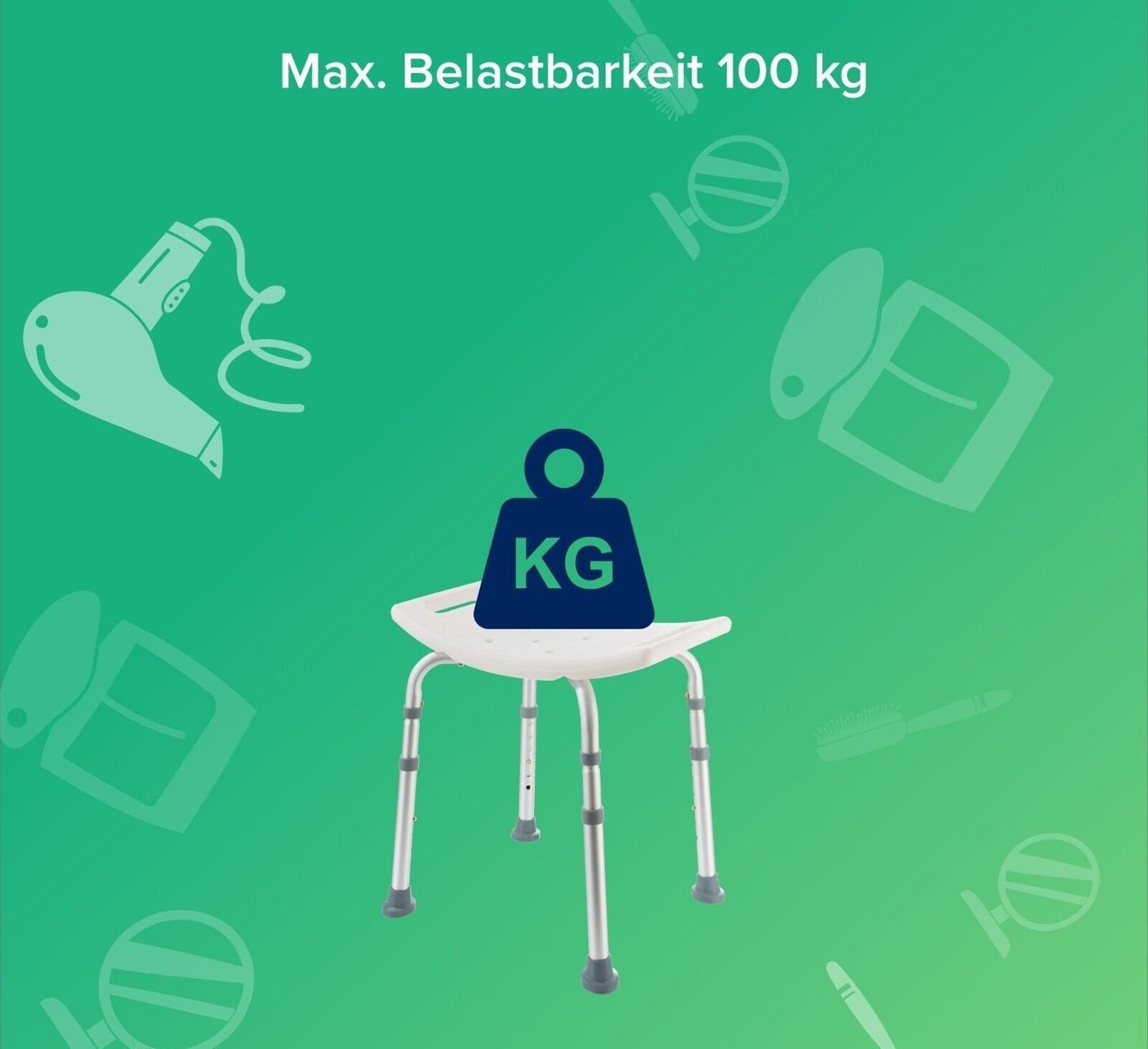 Sgabelli: Badhocker Duschhilfe + Sicherheitsgriff Duschsitz verstell. – Nuovo e nell'imballaggio originale da Wallenwil venduto da toesstal-vertrieb 9