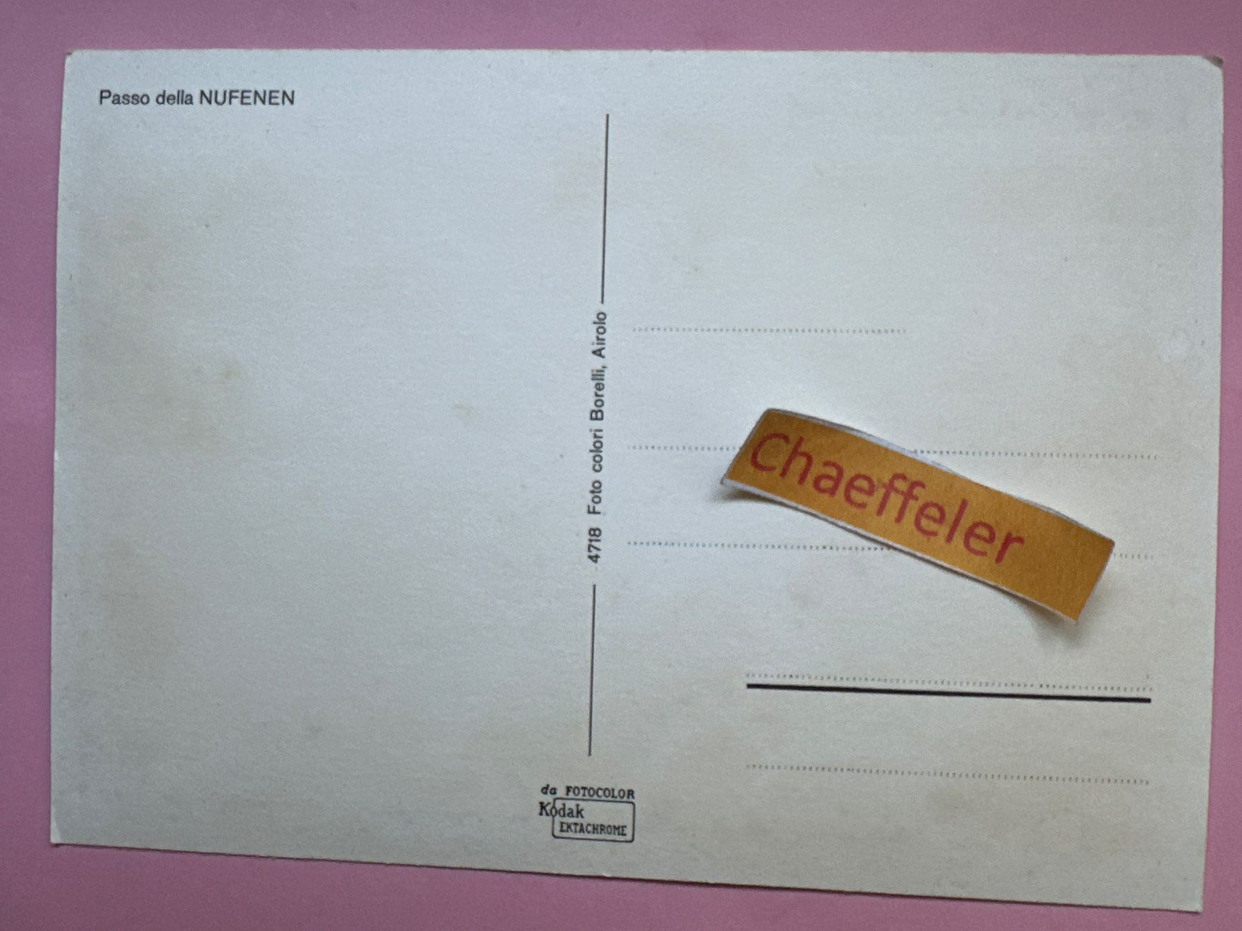 Cartes postales: Nufenen-Pass. - Passodella Nufenen – D'occasion à Zürich par Chaeffeler 1