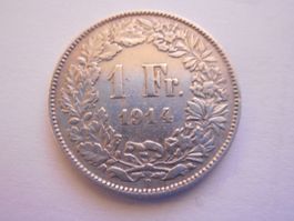 1 Fr. 1914 silber  gute Erhaltung