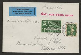 Flugpost Schweiz 1930 Brindisi Valona ab Chiasso Luftpost