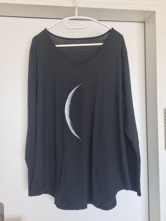 Langarmshirt schwarz Mond Motiv Grösse 3XL 