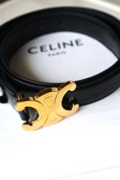 CELINE Triomphe Gürtel Medium 25MM Schwarz - NEU