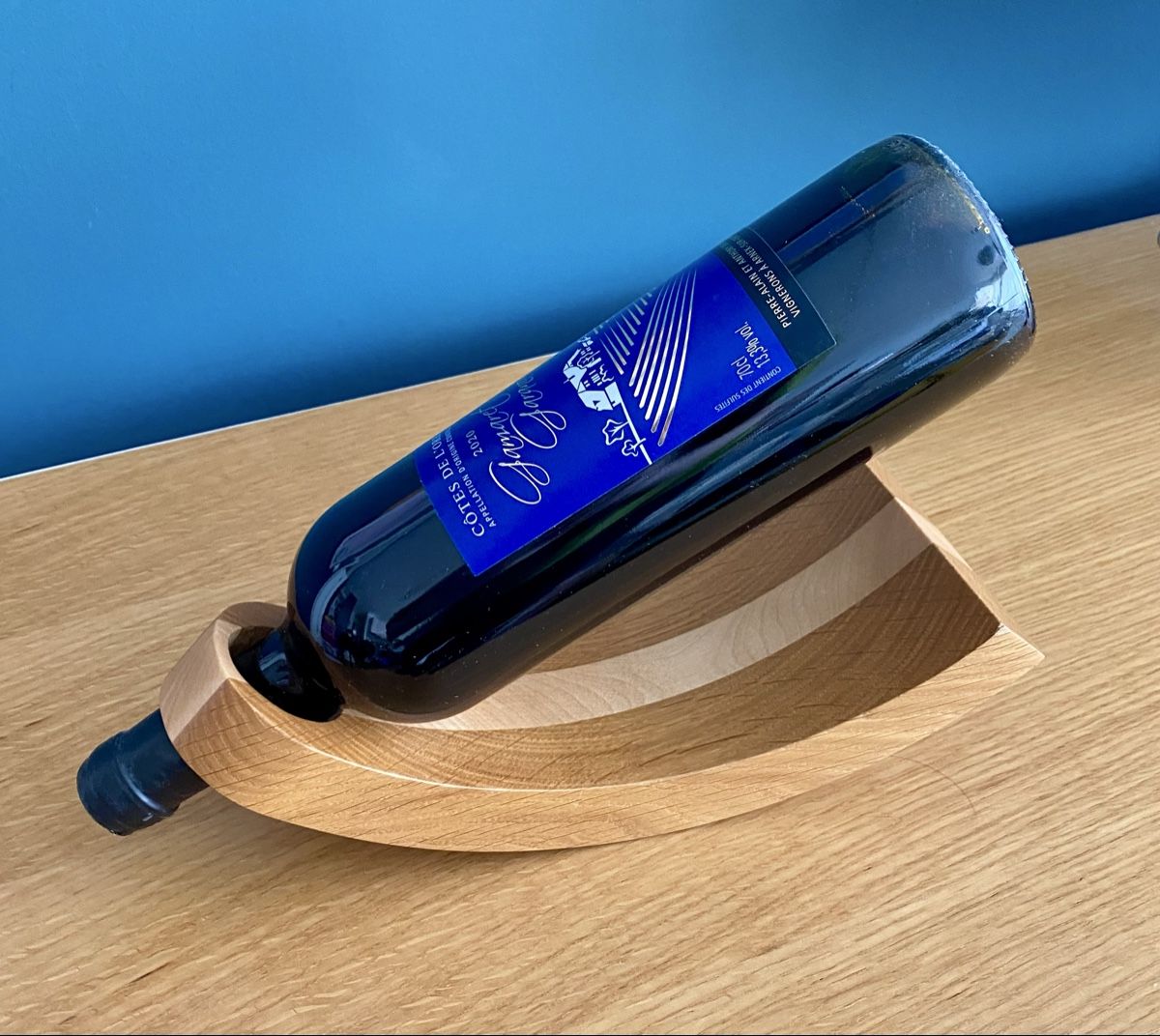 Portabottiglie: Support à bouteille de vin lévitation en bois / Weinständer – Usato da Lausanne venduto da HomeDepose 3