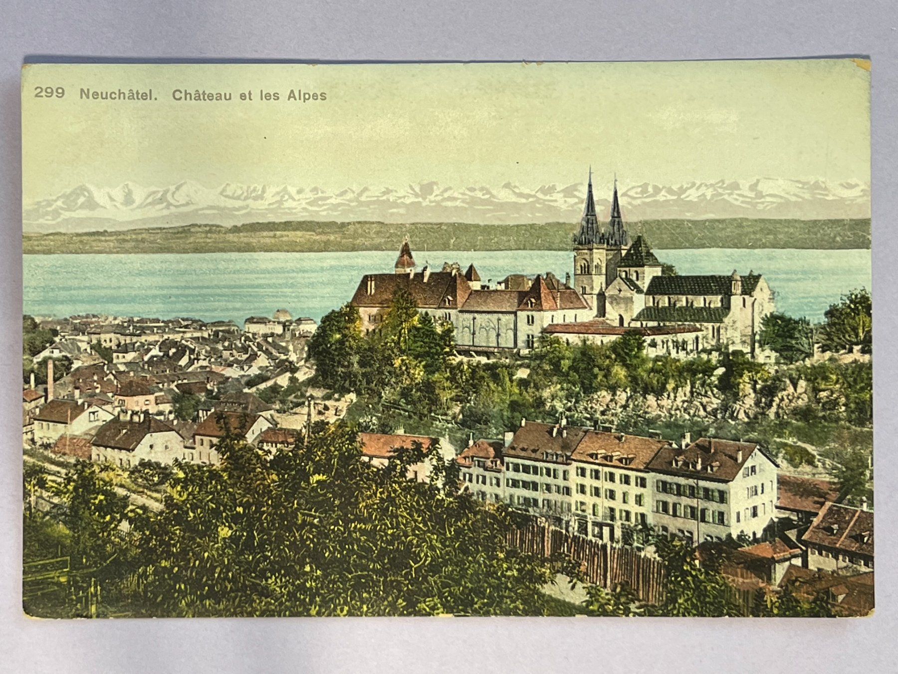 Cartoline postali: Neuchâtel - Château et les Alpes – Usato da Steg VS venduto da _vinci_