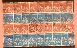 Nr.347/348  Europa 1959  Steckkarte mit Stempel   