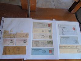 163 Briefmarken auf Fragmenten Bern abgestempelt 1870 -1981