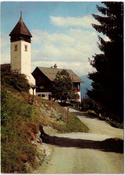 Ansichtskarten: Flims - Das Kirchlein von Fidaz – Gebraucht aus Binningen von Mountainrider