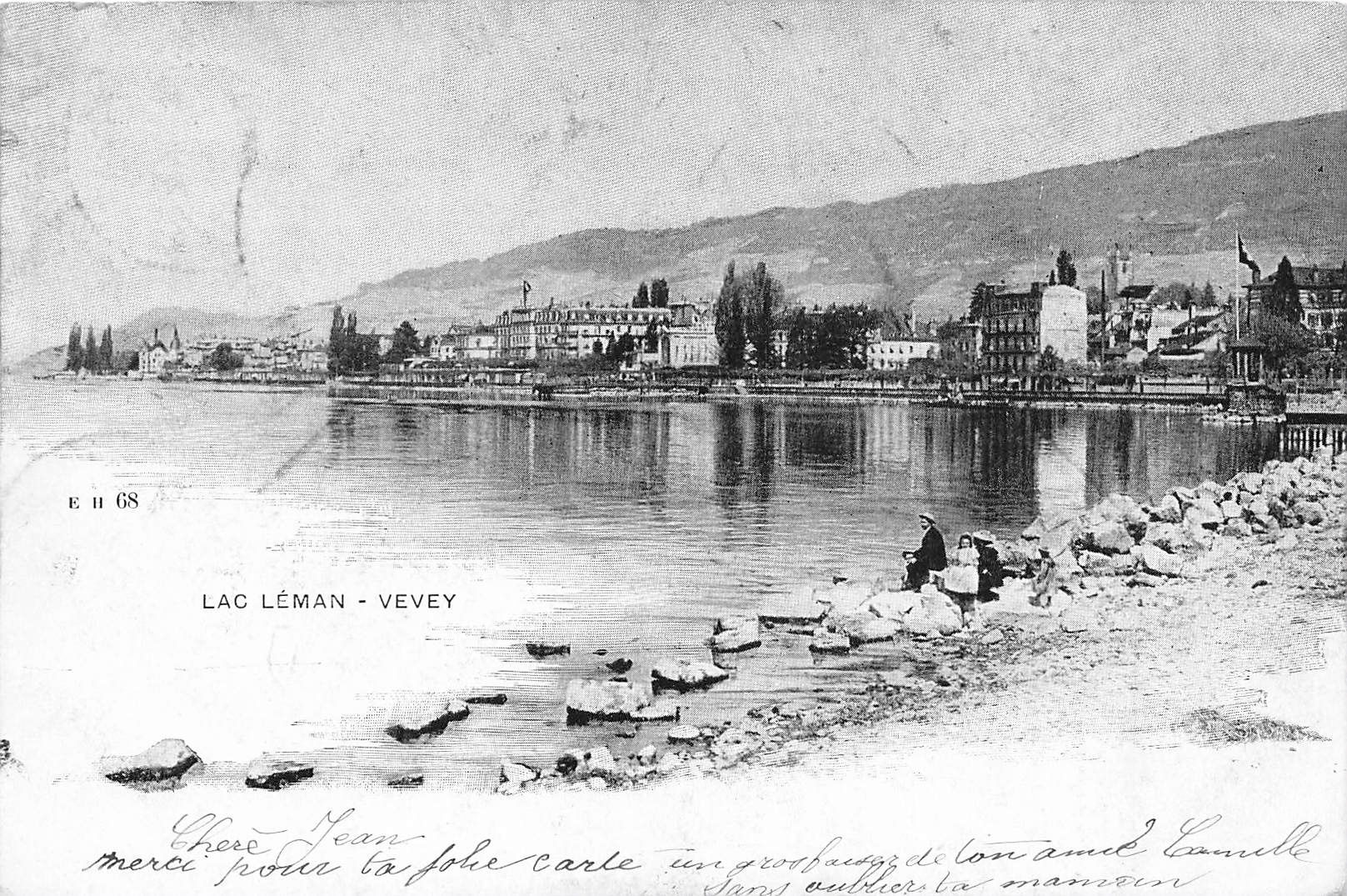 Ansichtskarten: Vevey (VD) Genfersee Ufer – Gebraucht aus Biasca von Blenio71