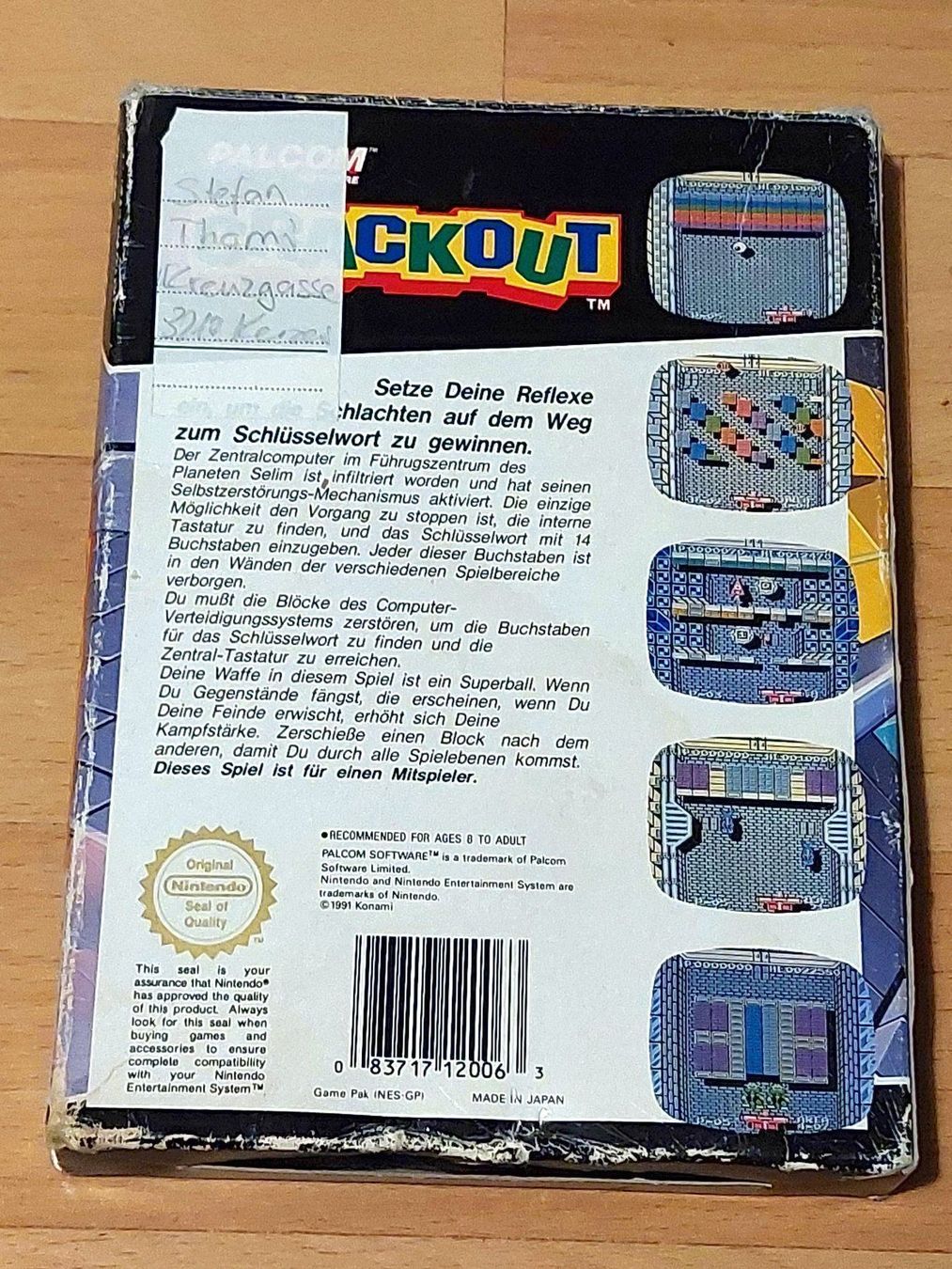 Nintendo Giochi: CRACKOUT (PAL) - NINTENDO NES – Usato da Spiegel b. Bern venduto da Natix 2