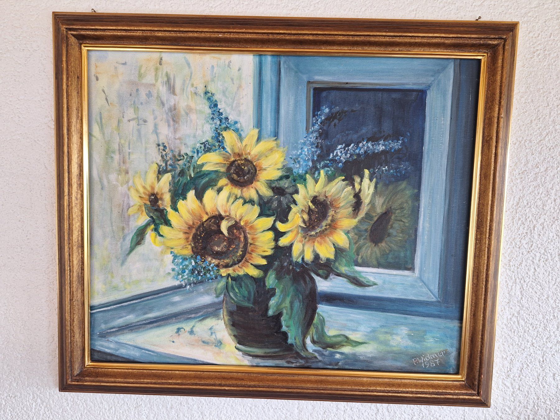 Dipinti: Bild mit Sonnenblumen, schöner Rahmen – Usato da Elsau venduto da rfa_vy6h