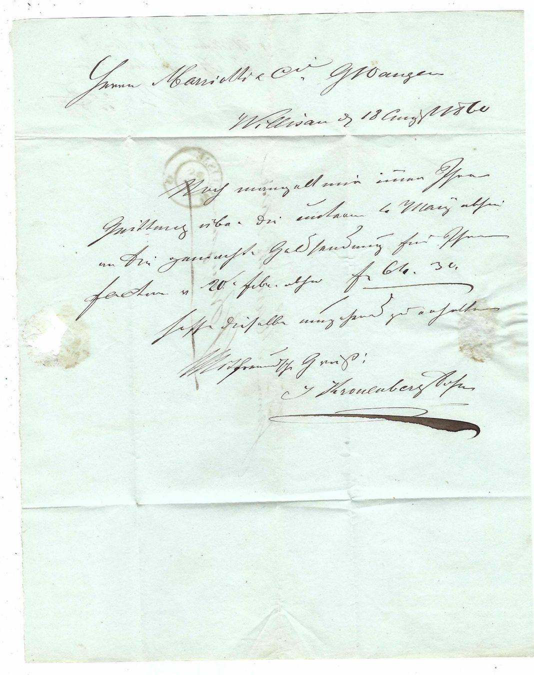 Alle Briefmarken: Faltbrief Willisau 1862 dz – Gebraucht aus Aarau von fussball-fussball 1