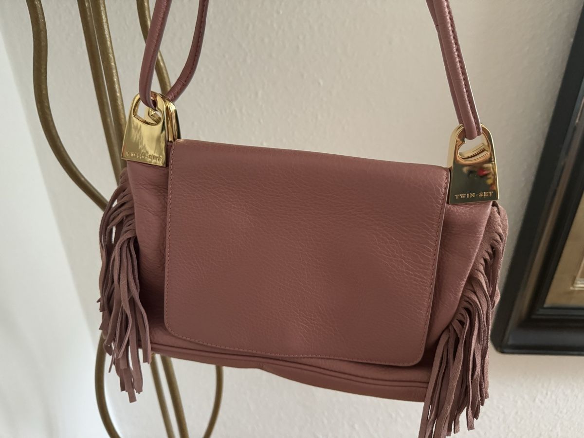 Twinset Borse da donna: Neu TWINSET Leder Tasche mit fransen Rosa – Nuovo e nell'imballaggio originale da Bern venduto da Ninitto