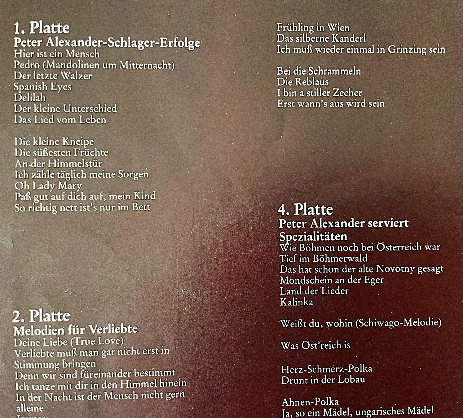 Dischi in vinile: Box mit 6 LPs - PETER ALEXANDER - Top-Zustand! – Nuovo (secondo la descrizione) da Wattwil venduto da webrawa 2