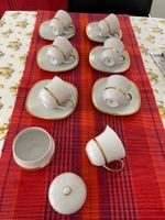 Antikes Langenthal ☕️ 7 Tassen mit Untertassen, Goldra...