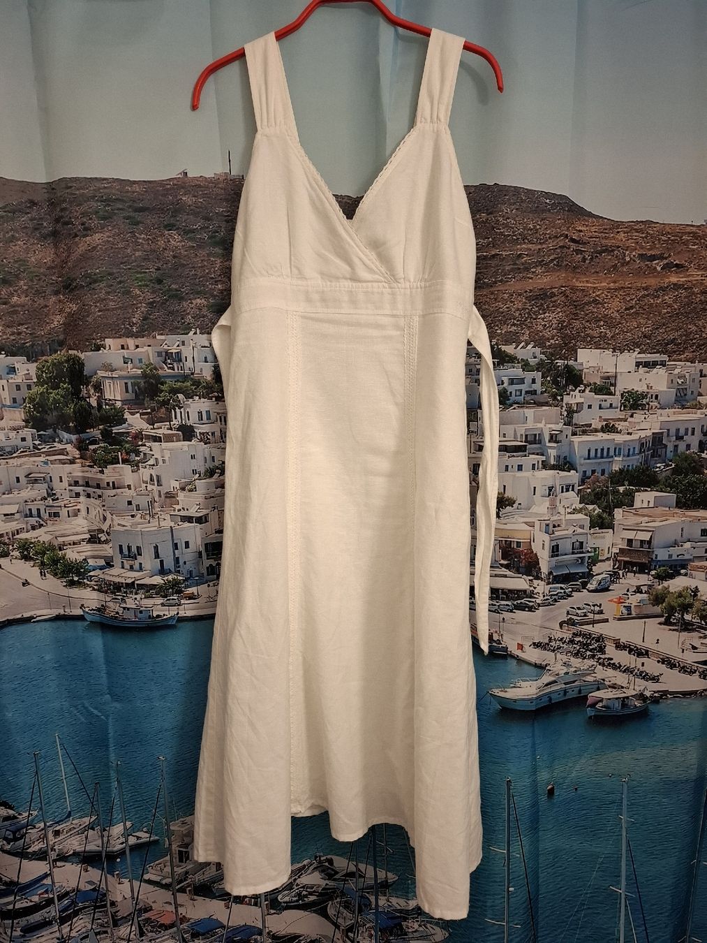 S.Oliver Kleider: s.Oliver Sommerkleid, Gr.34, Weiss, 55% Leinen – Gebraucht aus Rotkreuz von PrelovedPicks