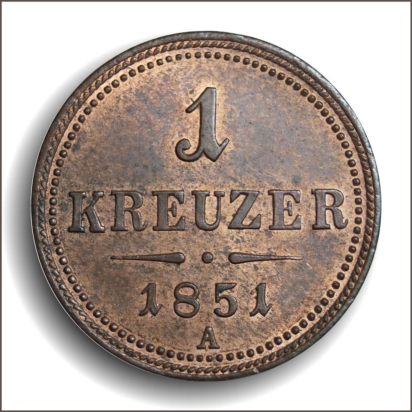 Tutti le monete: 1 Kreuzer 1851 UNZ RRR – Nuovo (secondo la descrizione) da Flamatt venduto da samowarow 2