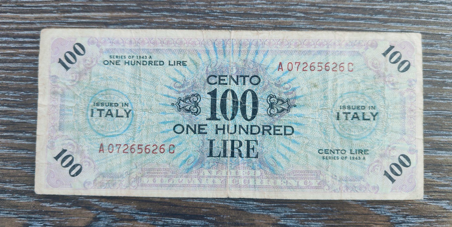 Banconote: Italien 100 Lire 1943 !!!!!!! – Usato da Flaach venduto da Lonzo99