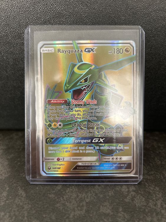 Carte Pokémon Rayquaza GX - SL07 Tempête Céleste - 109/168 - Française - État Near Mint (quasi Neuf)