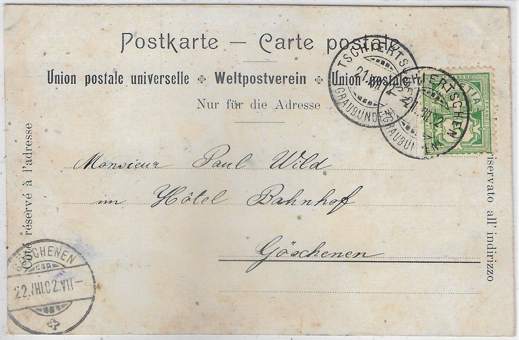 Cartoline postali: Gruss aus Tschiertschen – Usato da Ettingen venduto da Kartenplanet 1