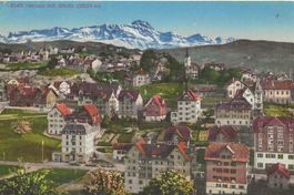 Herisau AR Dorf-Quartier Panorama mit Säntis 1919 sehr gut e