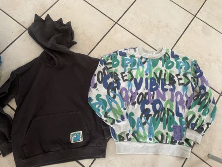 2 Coole H&M Sweatshirts Gr. 134/140, Dino Hoodie und Pulli!
