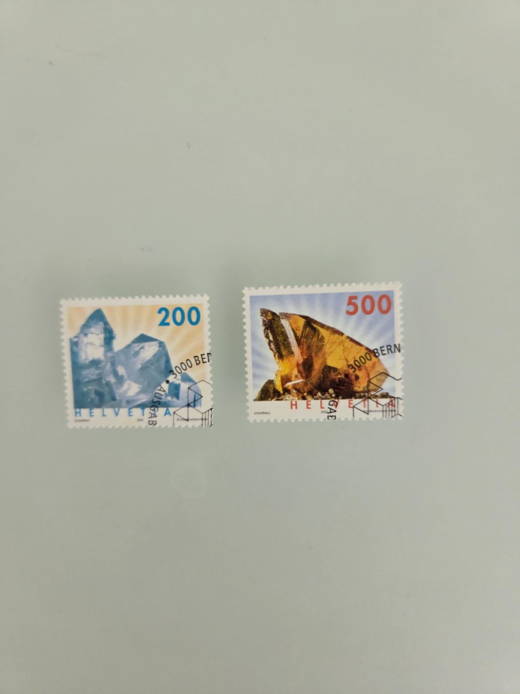 Alle Briefmarken: 2002 Mineralien – Gebraucht aus Aarau von Casl63
