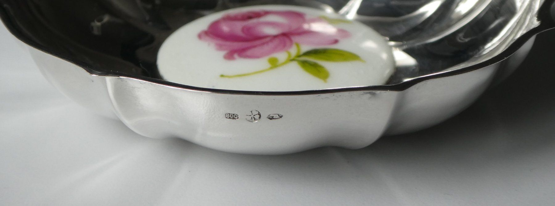Plateaux: Silberteller 800 Silber Rose Kleeblatt Silbertellerchen – D'occasion à Frauenfeld par Astra13 3