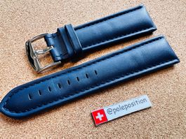 24mm Uhrenarmband Leder blau, Lederarmband für Uhren