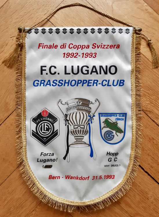 Match-Wimpel Cupfinal 1993 FC Lugano - Grasshoppers, GCZ (Gebraucht) in ...