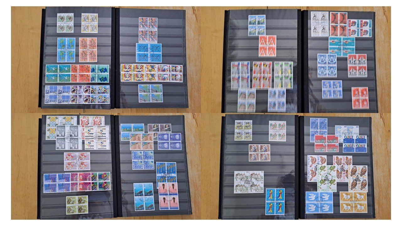 Tutti i francobolli: Schweizer Briefmarkensammlung 4er-Blöcke – Usato da Bergdietikon venduto da Lion-King 4