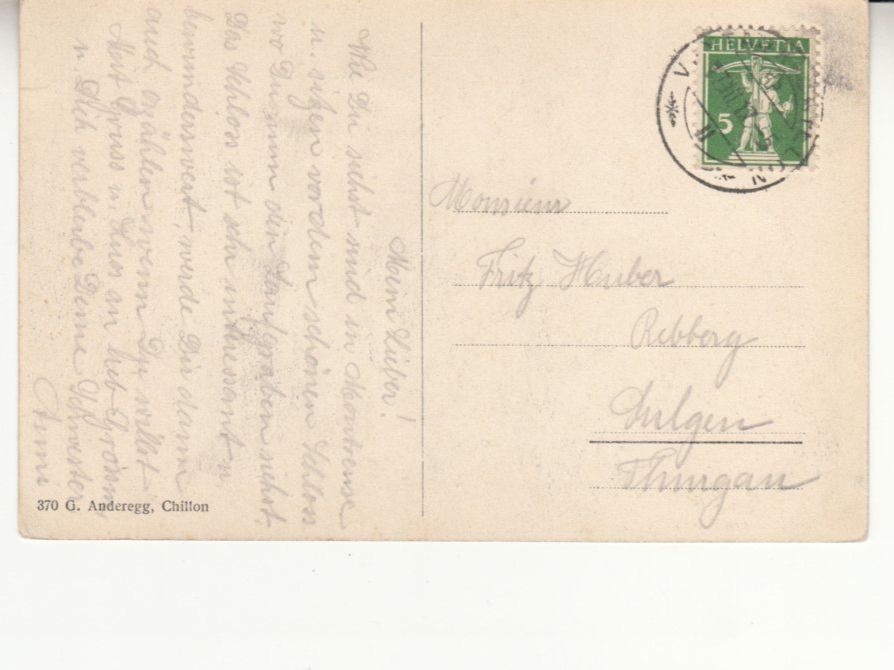 Cartoline postali: Chillon 1917 – Usato da Bürglen TG venduto da StampGraf 1
