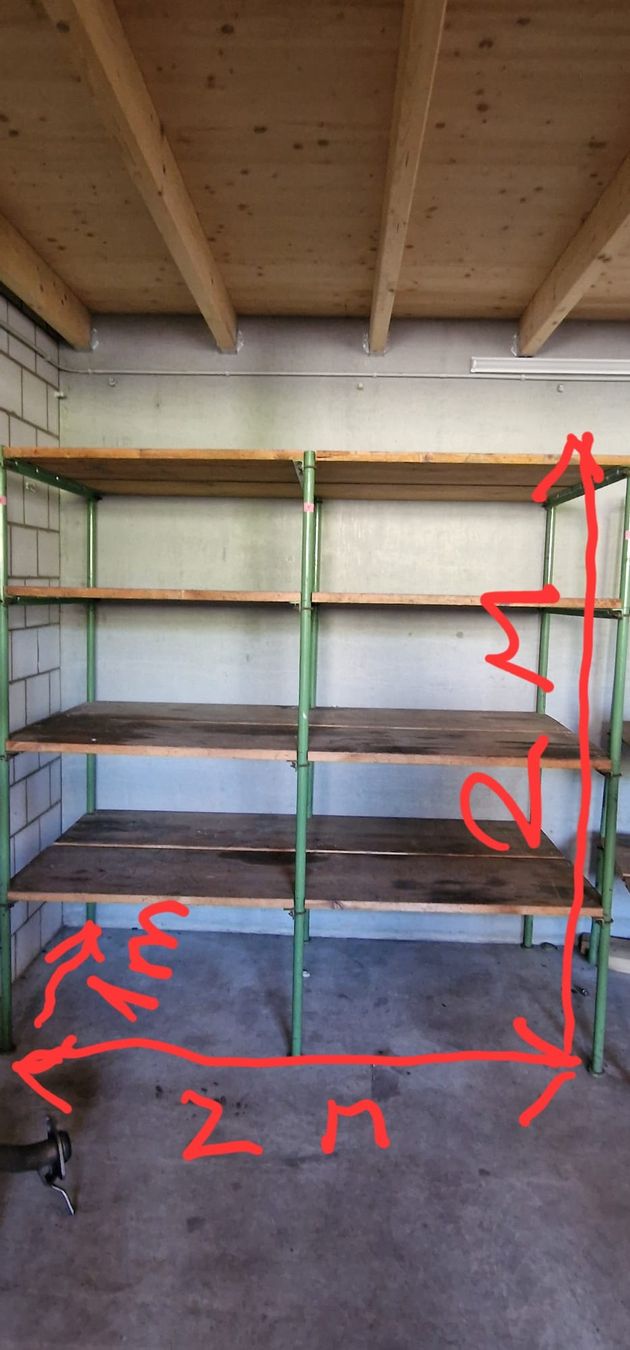 Étagères: Robustes Metall-Holz-Regal,Werkstatt, Keller – D'occasion à Schalunen par Frost8 1