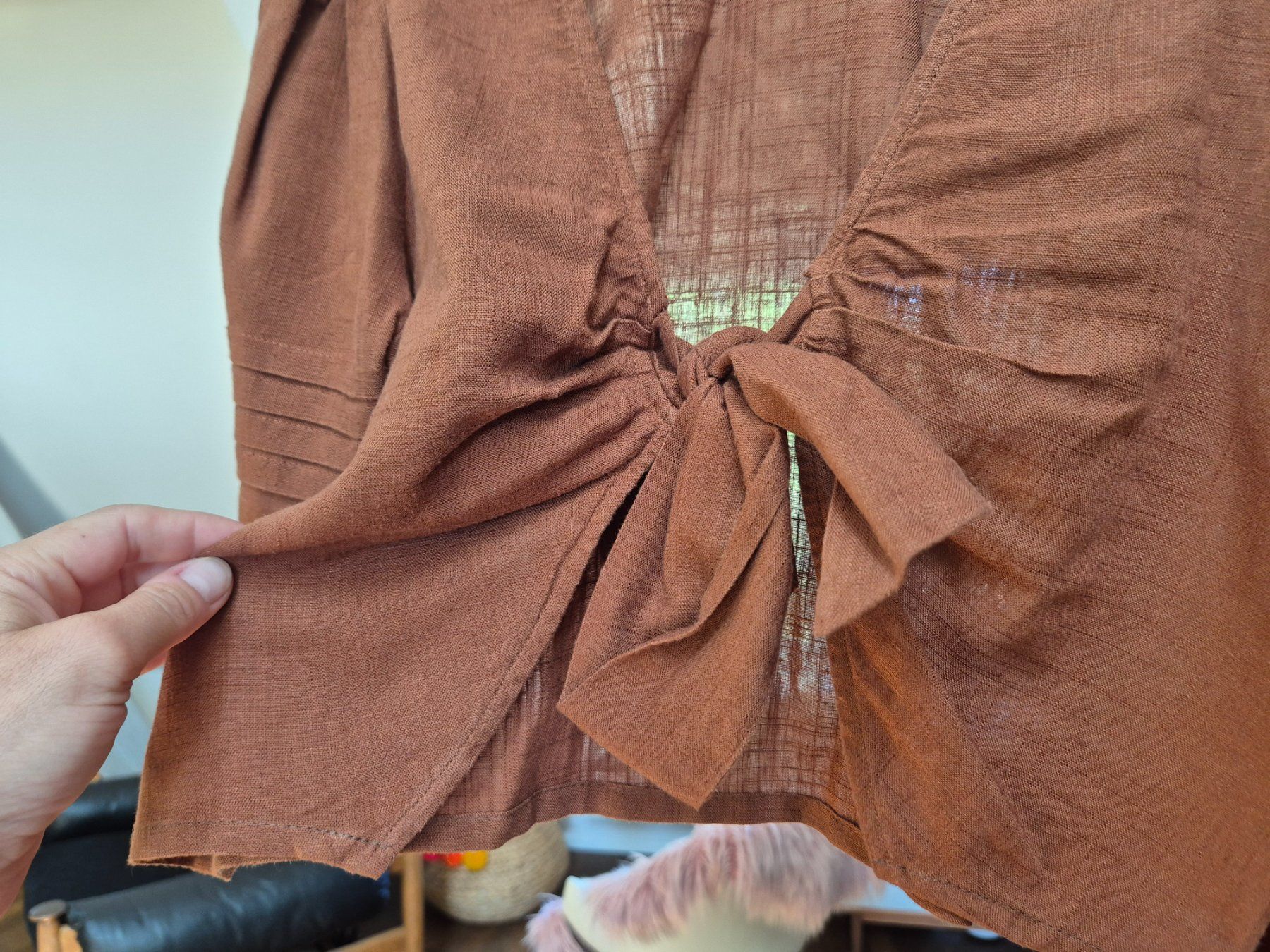 La Redoute Top: Brown linen La Redoute summer top size 36 – Usato da Zürich venduto da monadiederich 2