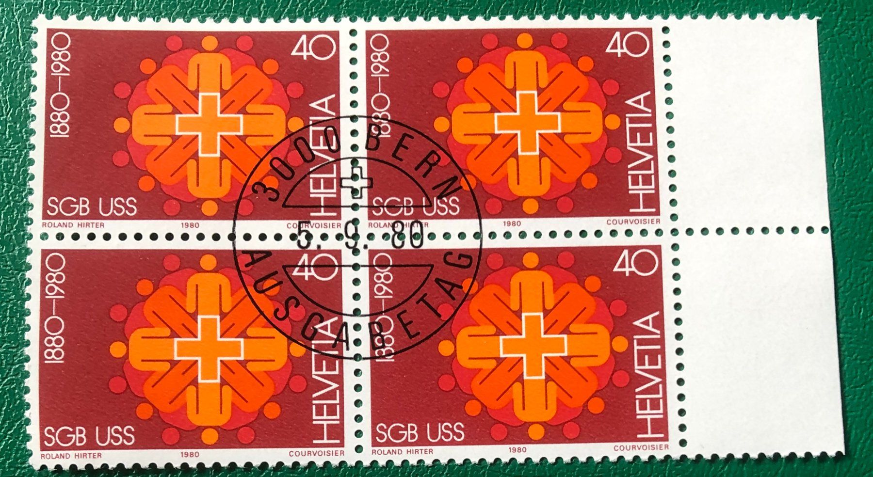 Tutti i francobolli: 4 er Block Nr. 643 mit ETStempel Bern   – Usato da Aarau venduto da Billa007