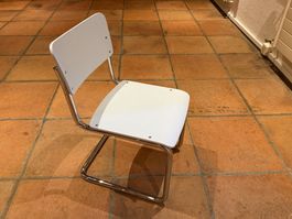 Thonet - Kinderstuhl, Stahlrohrgestell, hellblau, gebraucht