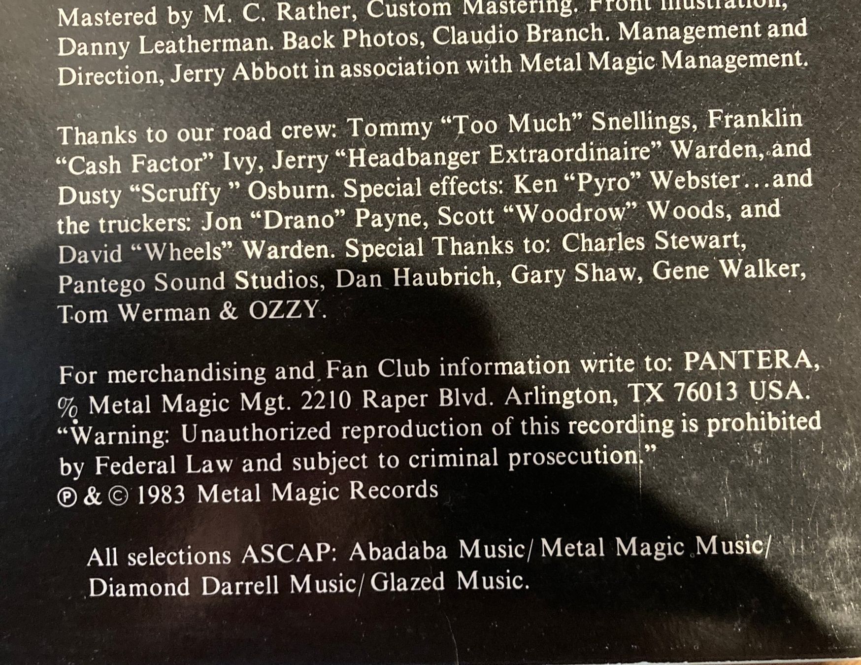 Vinyles: PANTERA "Metal Magic" 1983 Erstpressung RAR!! – D'occasion à Attiswil par Jay70 2