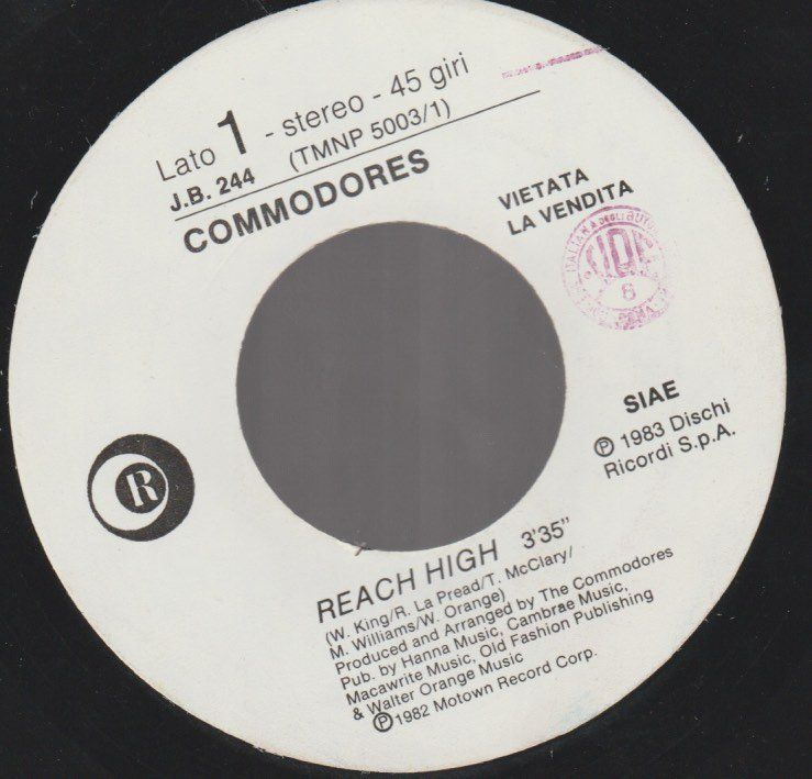 Dischi in vinile: 7 " juke box COMMODORES / SECRET SERVICES REACH HIGH / DANCI – Usato da Vezia venduto da Aquarius_Age