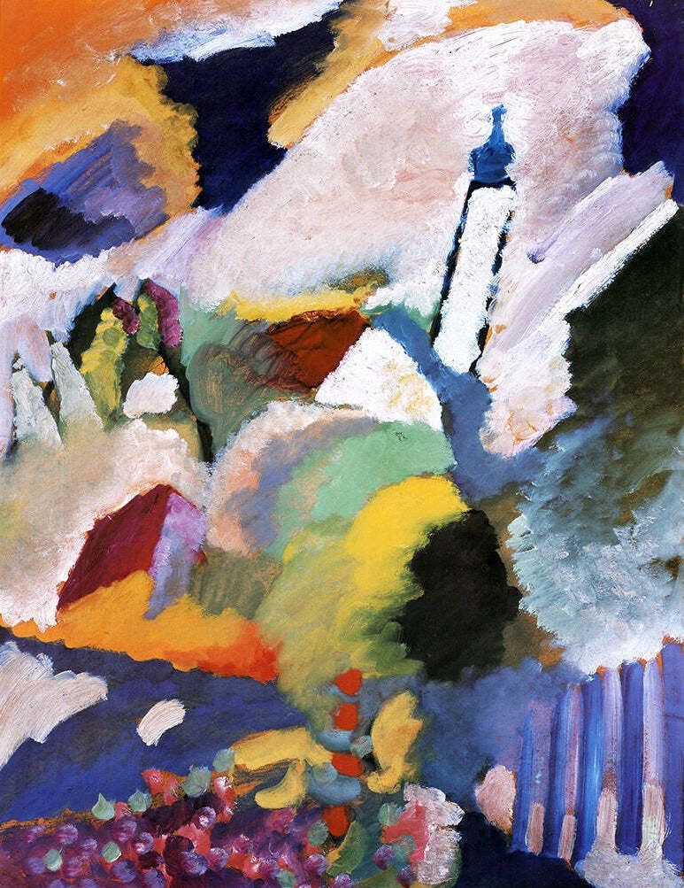 Grafica & Litografie: Wassily Kandinsky   "Kirche in Murnau"    KUNSTDRUCK – Usato da Nennigkofen venduto da waltraub 1
