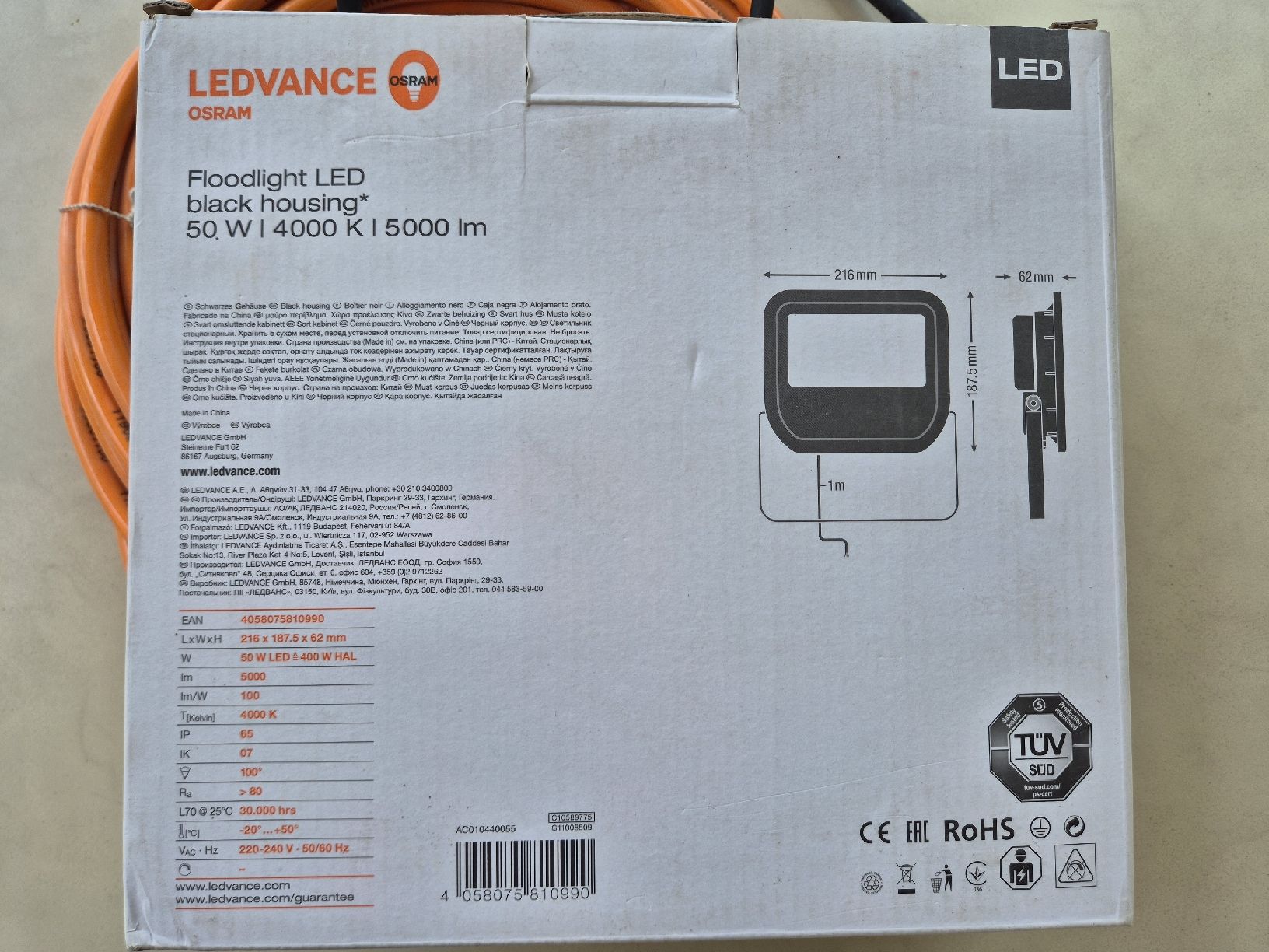 Fari: LEDVANCE LED Fluter 50W mit Kabel & Stecker – Nuovo e nell'imballaggio originale da Haldenstein venduto da Ramona_D. 2