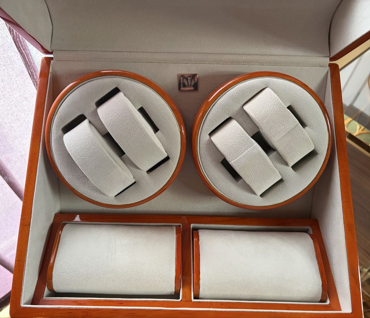 Cofanetto carica e porta orologi: Watch winder en loupe de érable  – Nuovo (secondo la descrizione) da Le Mont-sur-Lausanne venduto da CT70 6
