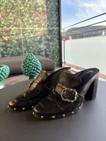 Clogs The Kooples Leder Schwarz Groesse 40 Gebraucht